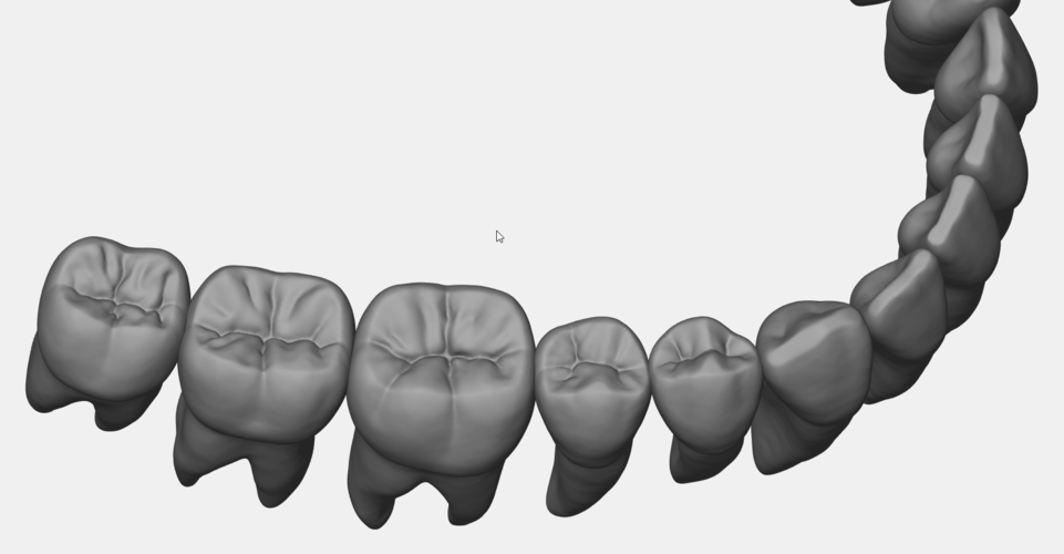 Azure lower jaw dental anatomy with roots 3D Print 377139
