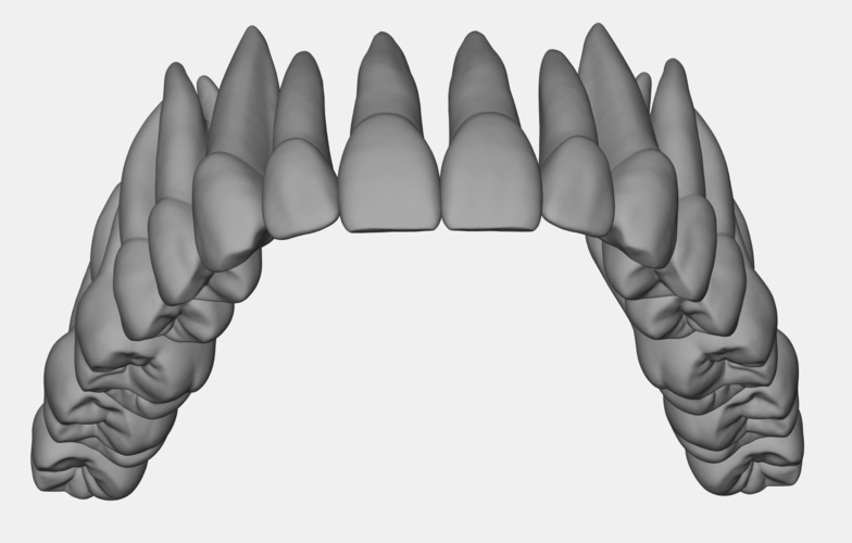 Azure upper jaw dental anatomy with roots 3D Print 377162
