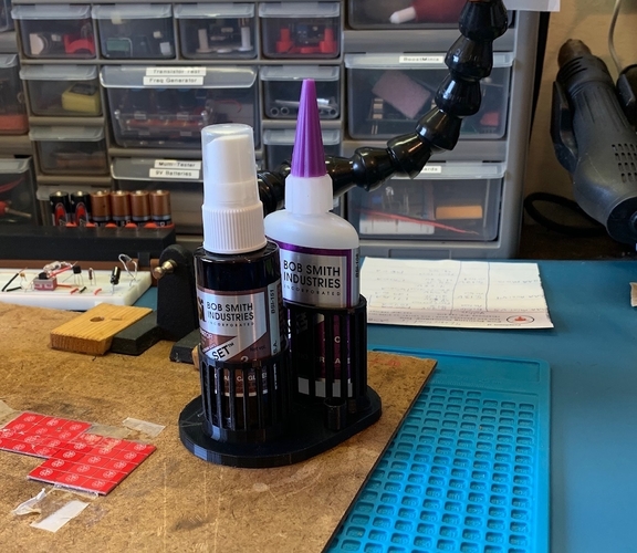 UFS-078 CA Glue Bottle Holder & Accelerator 2oz Bob Smith 3D Print 377631