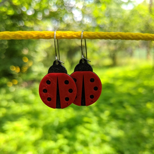 Ladybug Earrings 3D Print 377678