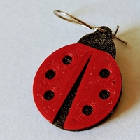 Small Ladybug Earrings 3D Printing 377679