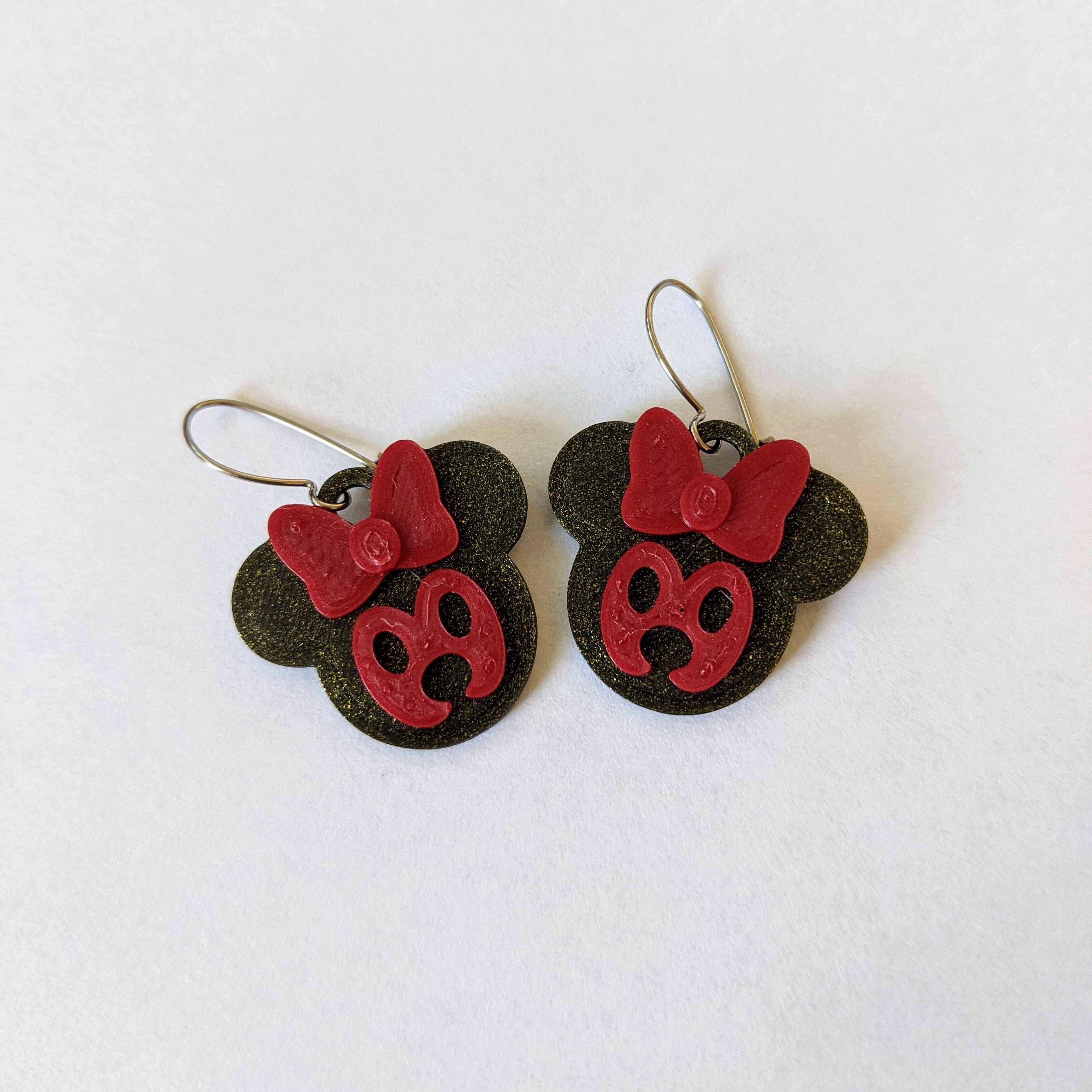 Minnie Mouse Earrings 3D Print 377889