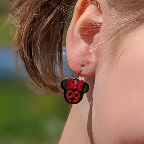 Minnie Mouse Earrings 3D Print 377891