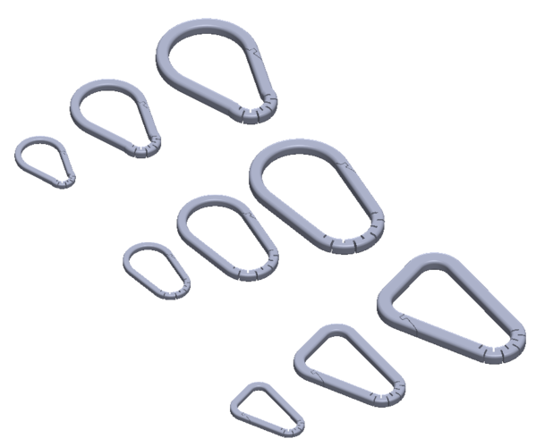Carabiner collection - 3 designs - 3 sizes 3D Print 378229