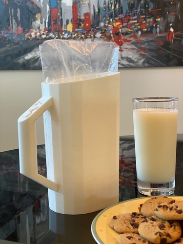 Bagged Milk Jug (Low Polygon Style) 3D Print 378347