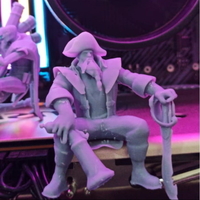 Small CAPTAIN GANGPLANK SEATED - LEAGUE OF LEGENDS 3D Printing 378396