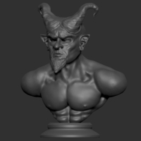 Small Devil/Demon Bust Sculpture 3D Printing 378560