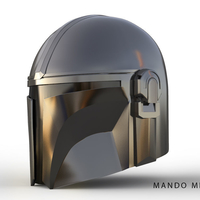 Mandalorian helmet Accurate STL file for 3d - Thumbnail 1