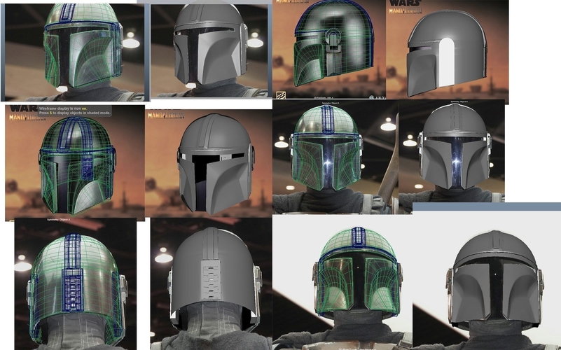 Mandalorian helmet Accurate STL file for 3d 3D Print 378962