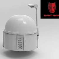 Boba Fett helmet Accurate STL file for 3d print - Thumbnail 3