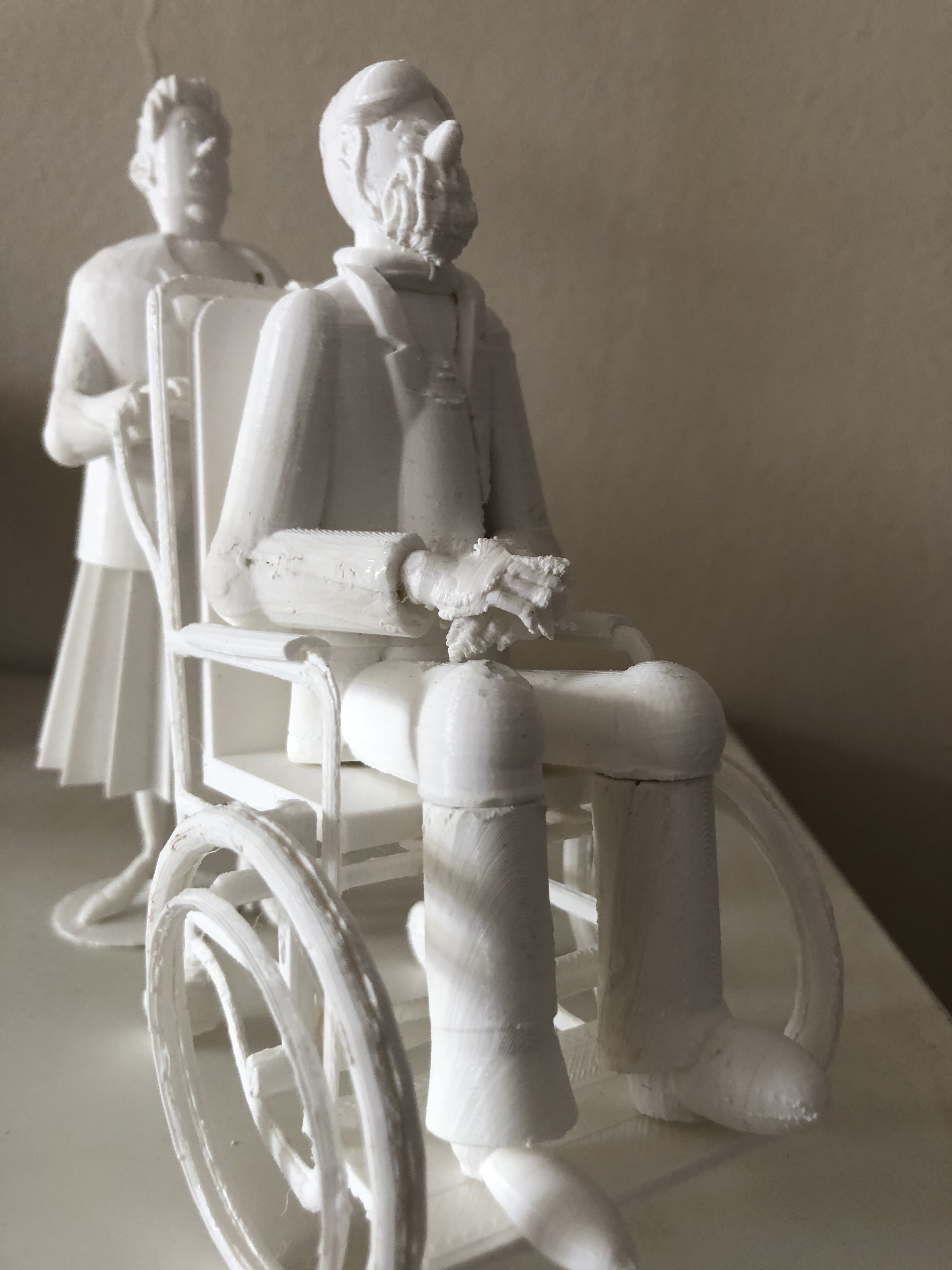 CAPTAIN HADDOCK IN A WHEELCHAIR, PUSHED BY BIANCA 3D Print 379073