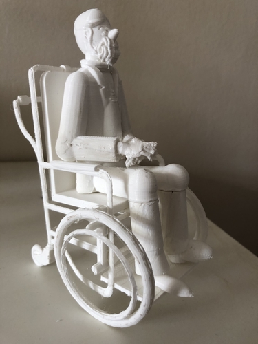 CAPTAIN HADDOCK IN A WHEELCHAIR, PUSHED BY BIANCA 3D Print 379074