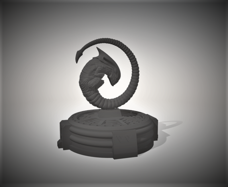 COLLECTION Alien queen on stand chestburster statue