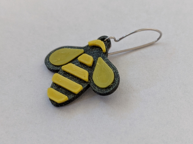 Bee Earrings 3D Print 379129