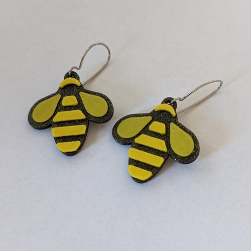 Bee Earrings 3D Print 379130