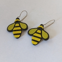 Small Bee Earrings 3D Printing 379130