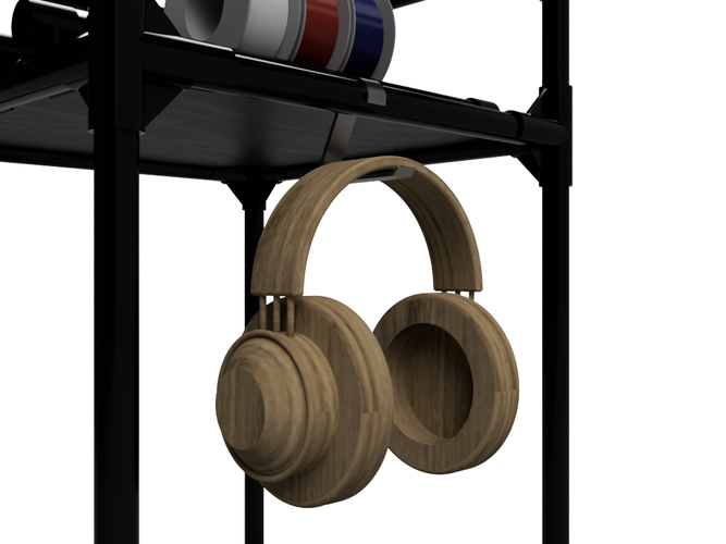  Simple Headphone Hook Holder for 28mm Pipe 3D Print 379599