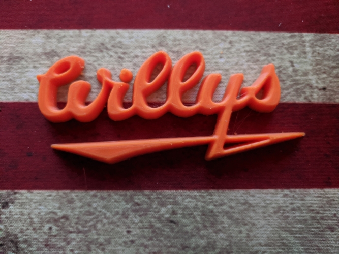 Willys Script emblem badge 3D Print 379663