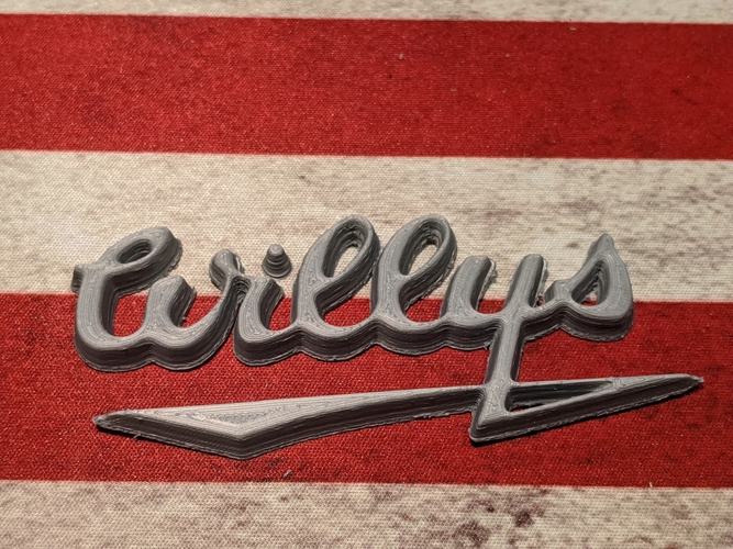 Willys Script emblem badge 3D Print 379664