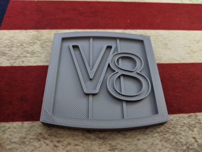 Kaiser Jeep style V8 Badge emblem 3D Print 379717
