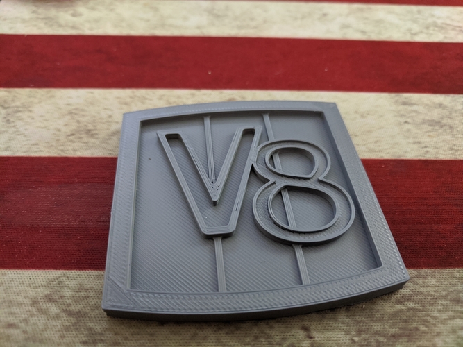 Kaiser Jeep style V8 Badge emblem 3D Print 379718