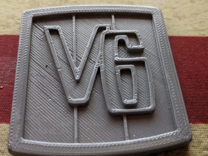 V6 badge Emblem for Classic Jeeps 3D Print 379754