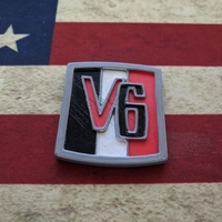 Small V6 badge Emblem for Classic Jeeps 3D Printing 379755