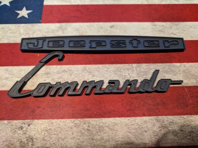 Jeepster Commando Hood Badge Emblem Jeep 3D Print 379762