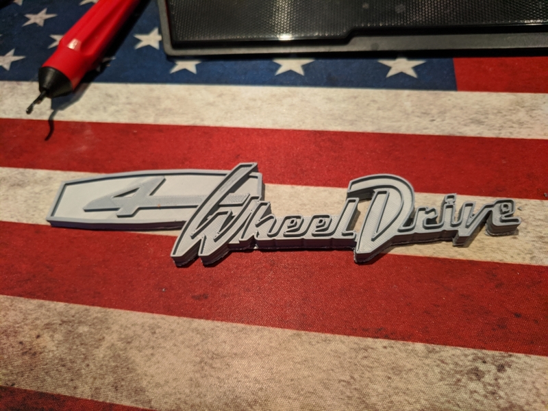 4wheel drive badge Jeep Jeepster Comando emblem