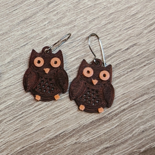 Owl Earrings 3D Print 380194