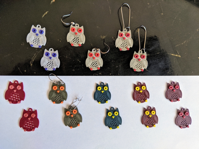 Owl Earrings 3D Print 380195