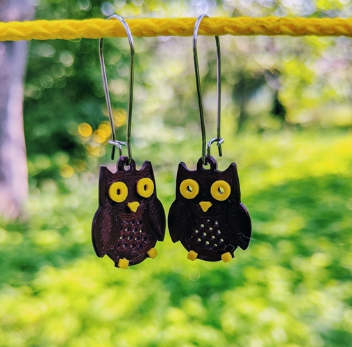Owl Earrings 3D Print 380197