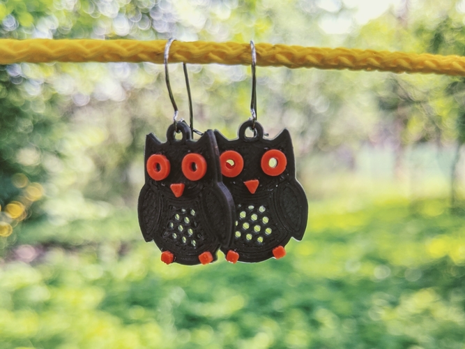 Owl Earrings 3D Print 380198