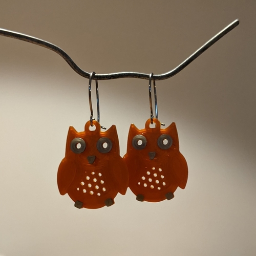 Owl Earrings 3D Print 380202
