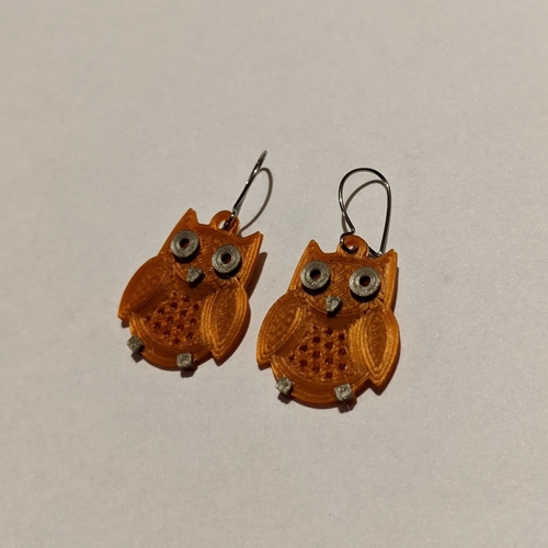 Owl Earrings 3D Print 380203