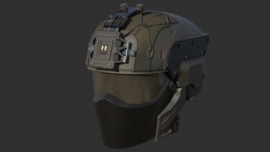 3D Printed Futuristic tactical helmet by Necrosster | Pinshape
