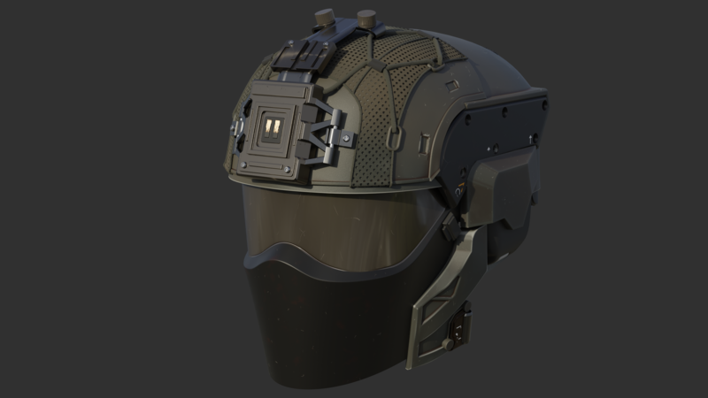 Futuristic tactical helmet