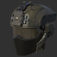 Small Futuristic tactical helmet 3D Printing 380449