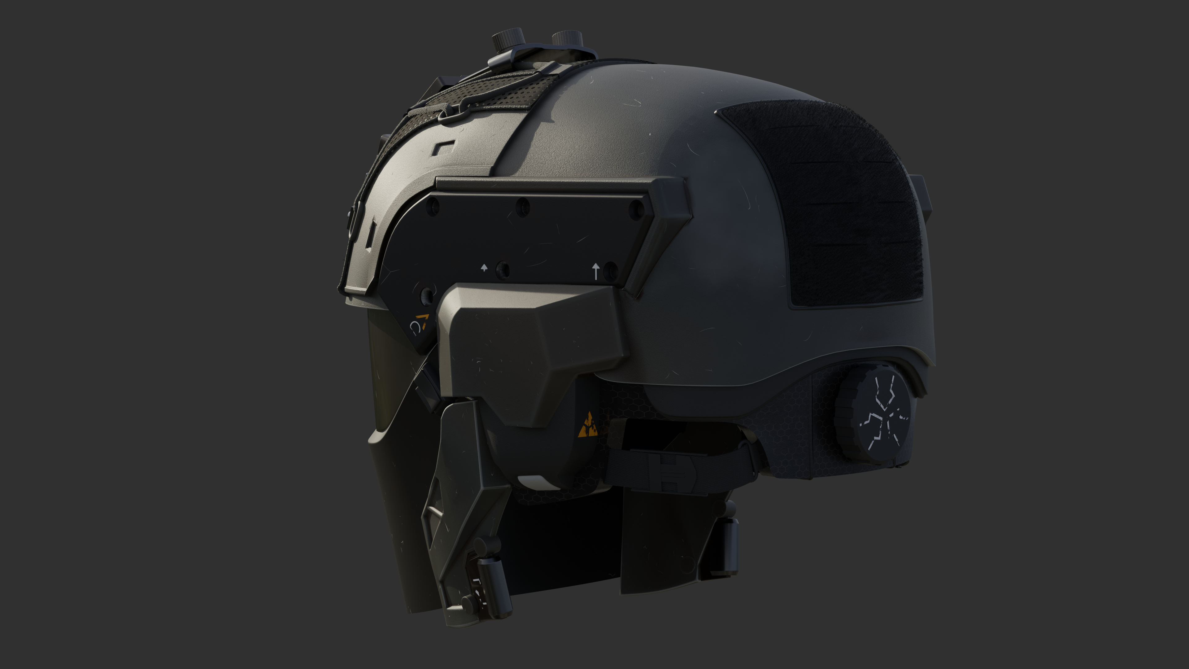 Futuristic tactical helmet 3D Print 380450