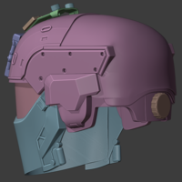 Futuristic tactical helmet - Thumbnail 4