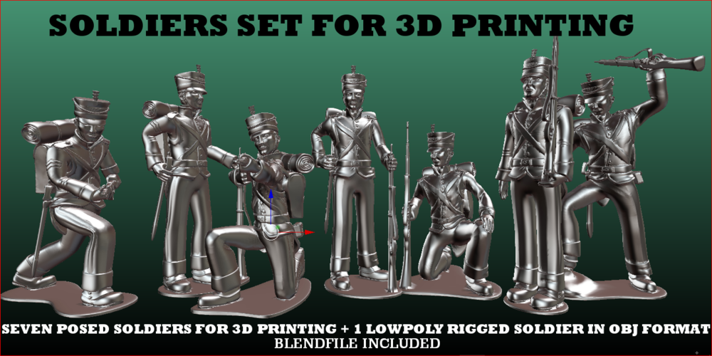 Soldiers Set 3D Print 380696
