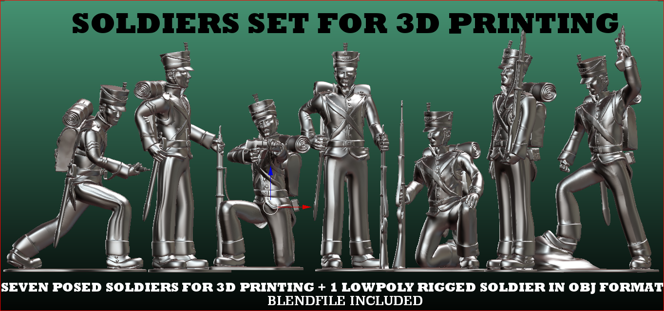 Soldiers Set 3D Print 380697