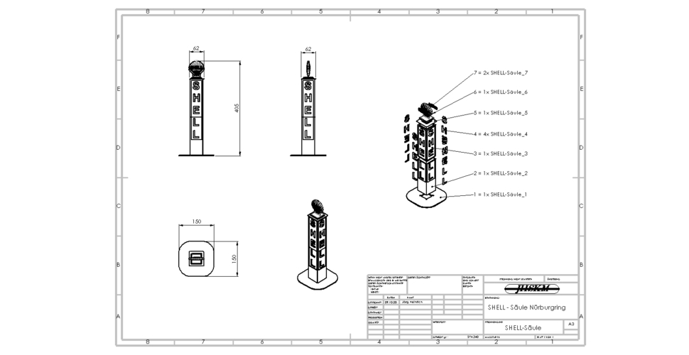 Eigenbau Modell der Shell Säule vom Nürburgring im Maßstab 1:24. 3D Print 381058