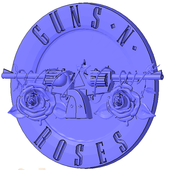 Medium Guns n' Roses Logo 3D Printing 381086