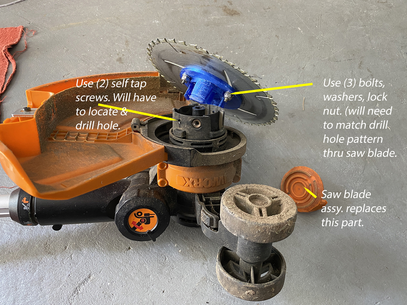 Worx Trimmer Head to Brush Cutter Blade