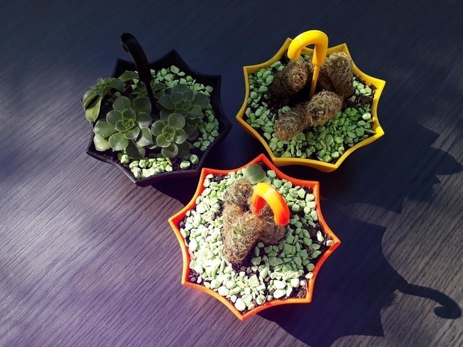 Flower pot umbrella design 3D Print 381345