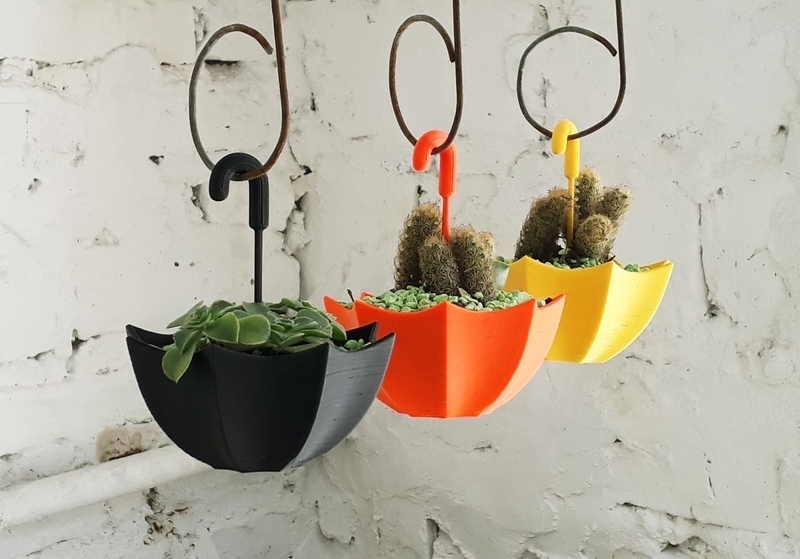 Flower pot umbrella design