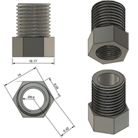 Small Airbrush Fitting 3D Printing 381444