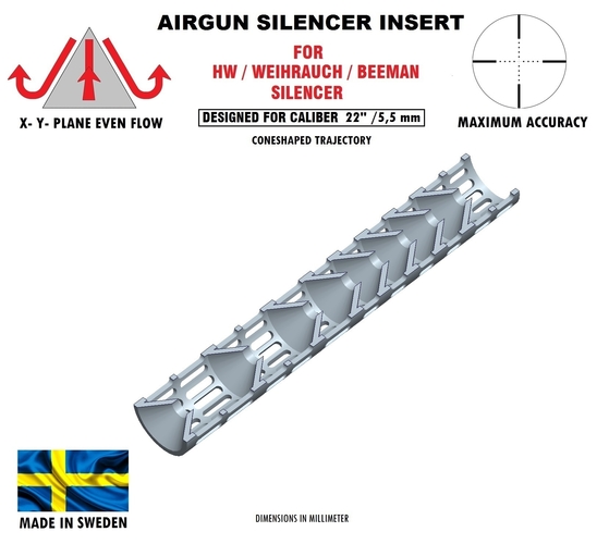 SILENCER - HW insert design caliber .22" / 5,5 mm 3D Print 382063