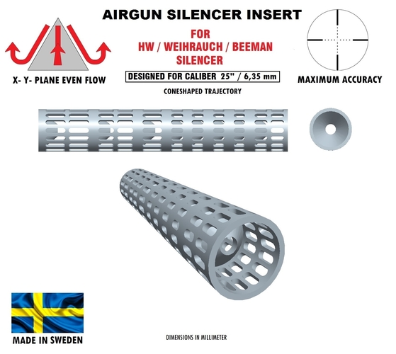 SILENCER - HW insert design caliber .25" / 6,35 mm 3D Print 382071